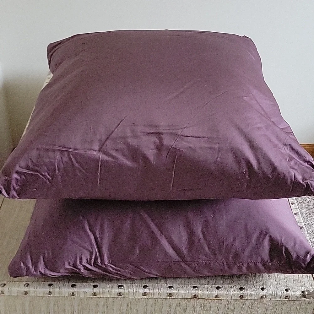 IKEA Sateen Feel Toupe European Square Cotton Pillow Cases Covers Set 2 25